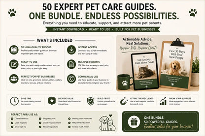 50 Editable Pet Business Client Education Guides