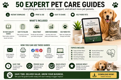 50 Editable Pet Business Client Education Guides