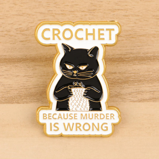 Black cat enamel pin brooch for cat lovers and gifts