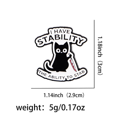 Cute cat enamel pin badge with quote for cat lovers and gifts