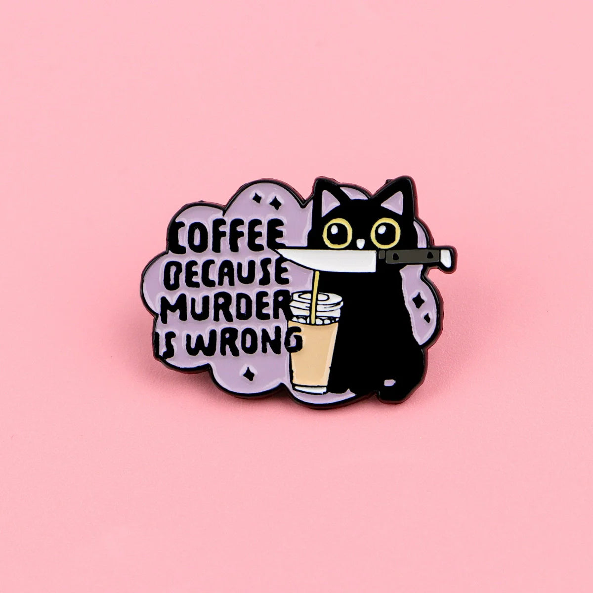 Cute cat enamel pin brooch for jackets bags or cat lover gifts