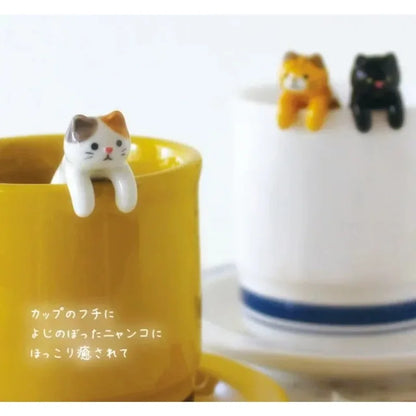 Ceramic cat hanging spoon for coffee mugs