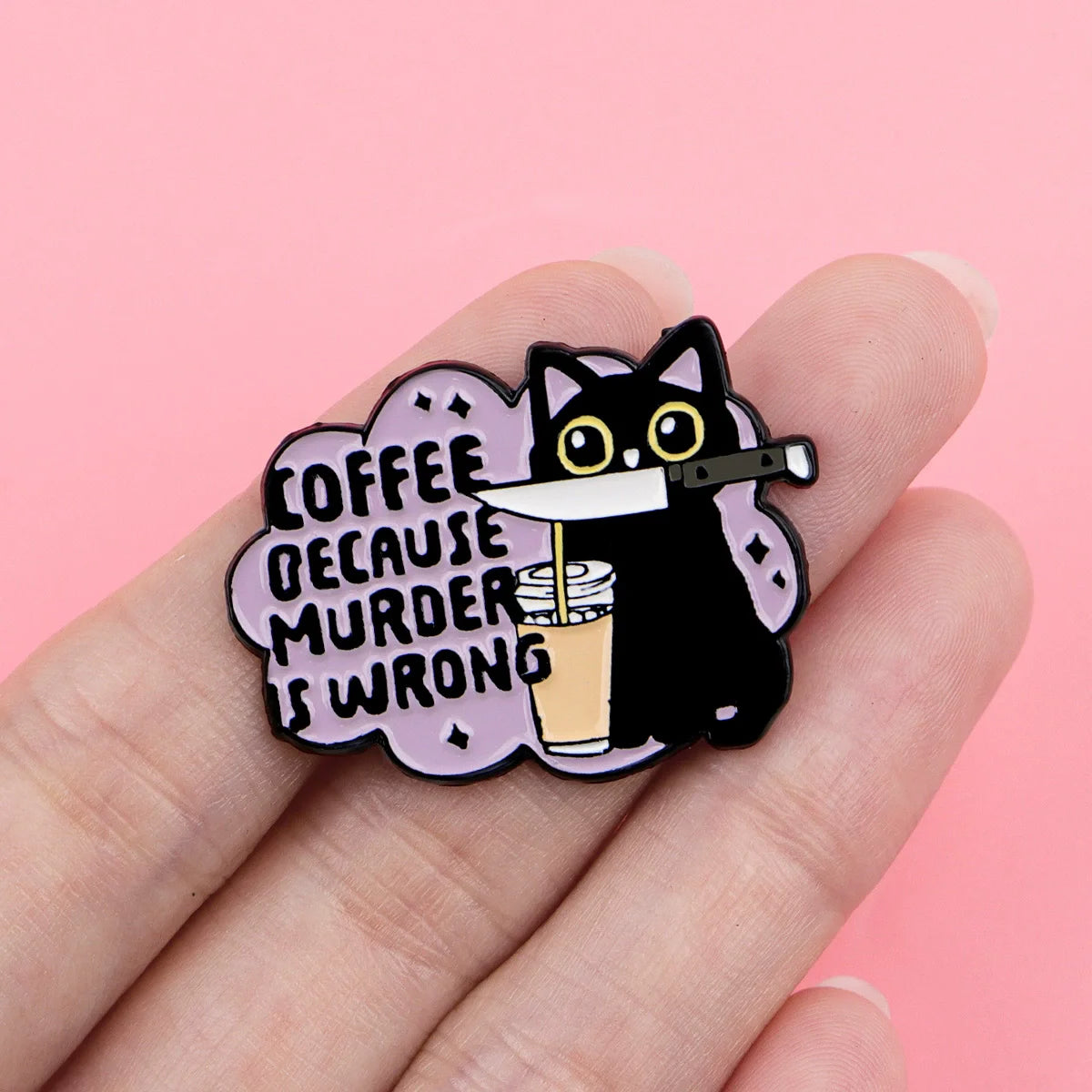 Cute cat enamel pin brooch for jackets bags or cat lover gifts