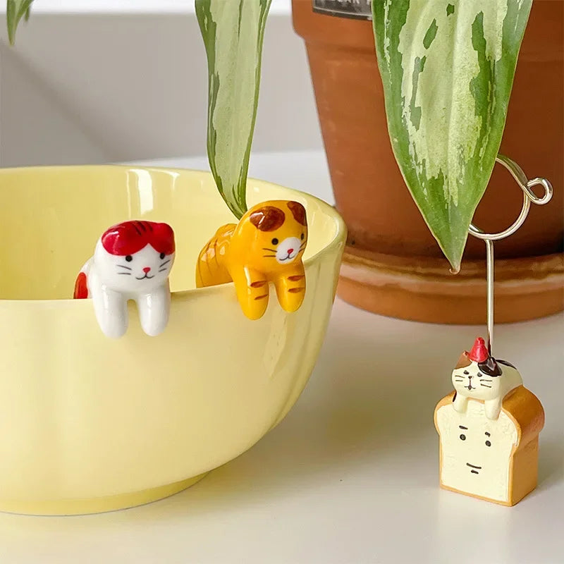 Ceramic cat hanging spoon for coffee mugs