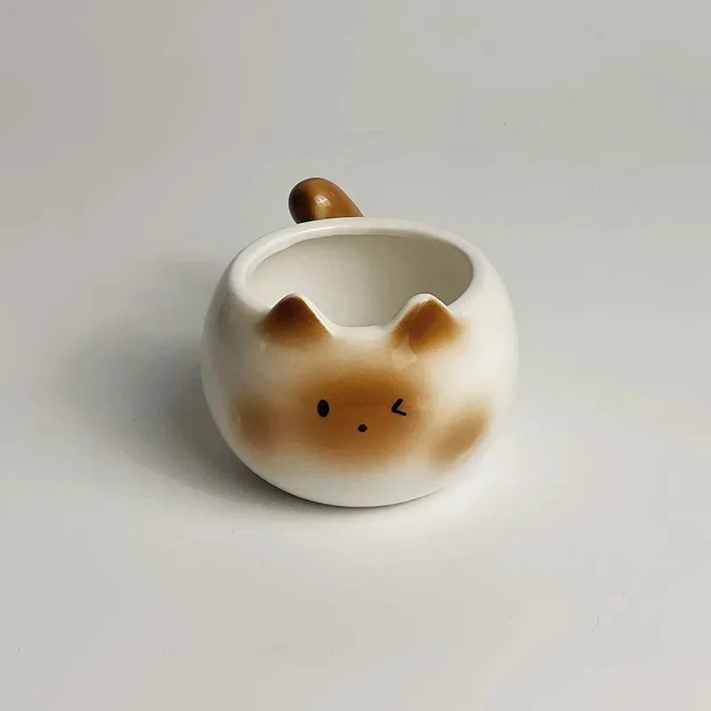 Siamese Cat Ceramic Mug with Tray