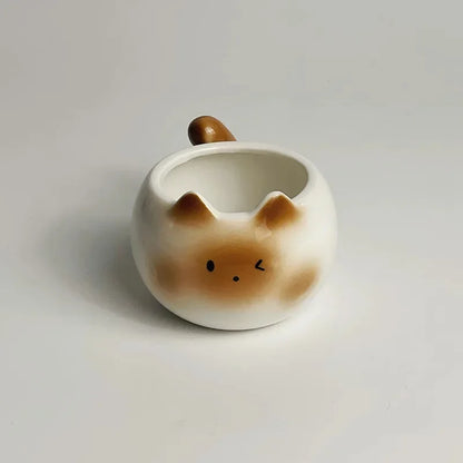 Siamese Cat Ceramic Mug with Tray