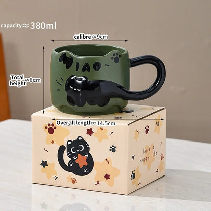Stackable Cartoon Cat Ceramic Mug