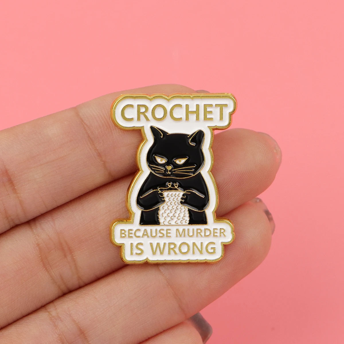 Black cat enamel pin brooch for cat lovers and gifts