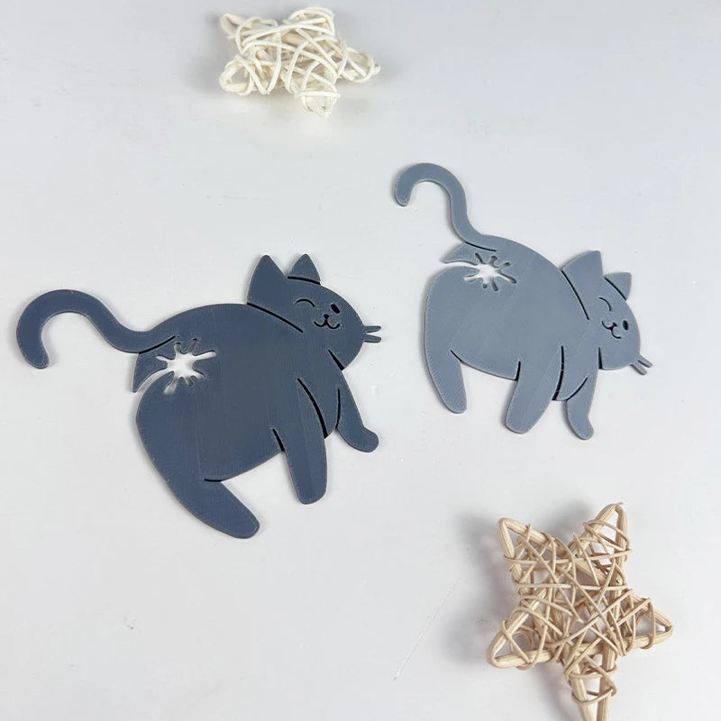 Set of two 3D cat butt bag clips for sealing bread and