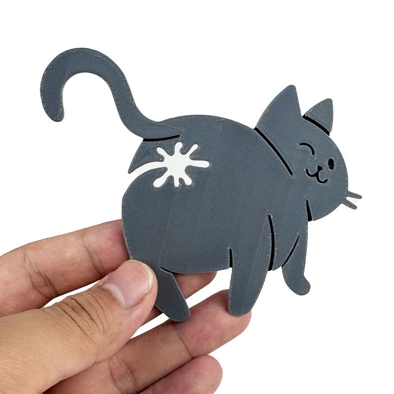 Set of two 3D cat butt bag clips for sealing bread and