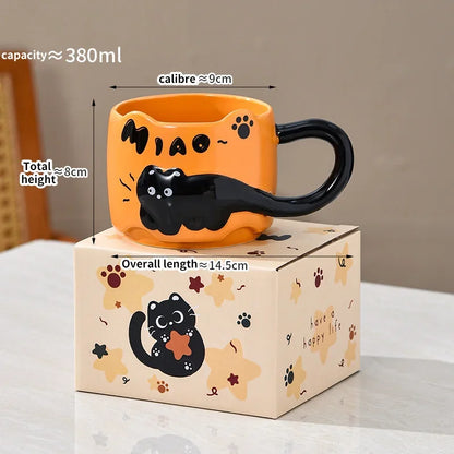 Stackable Cartoon Cat Ceramic Mug
