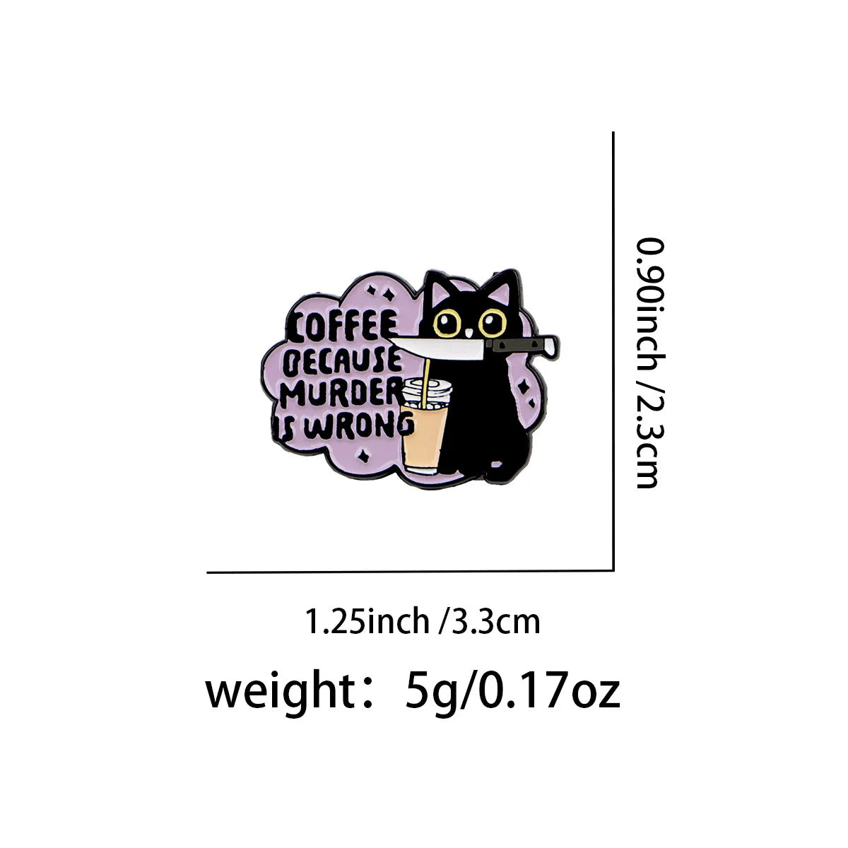 Cute cat enamel pin brooch for jackets bags or cat lover gifts