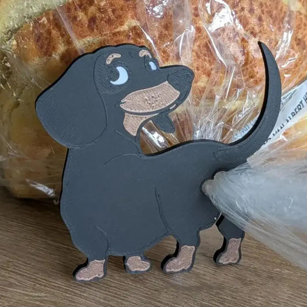 Dachshund dog food clips for kitchen bags