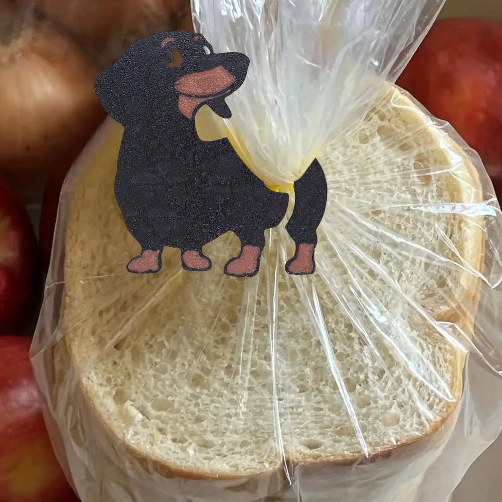 Dachshund dog food clips for kitchen bags