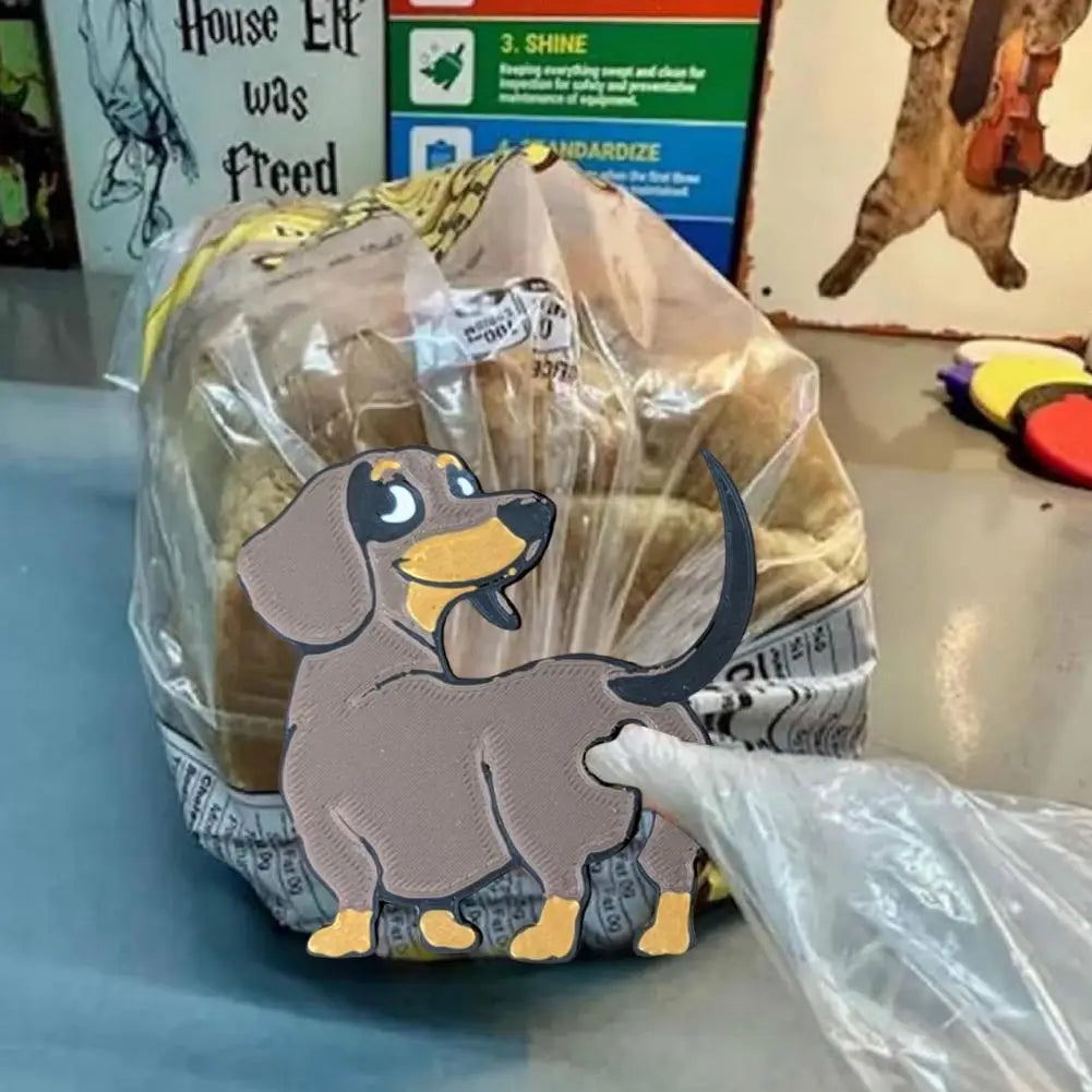 Dachshund dog food clips for kitchen bags