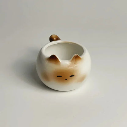 Siamese Cat Ceramic Mug with Tray