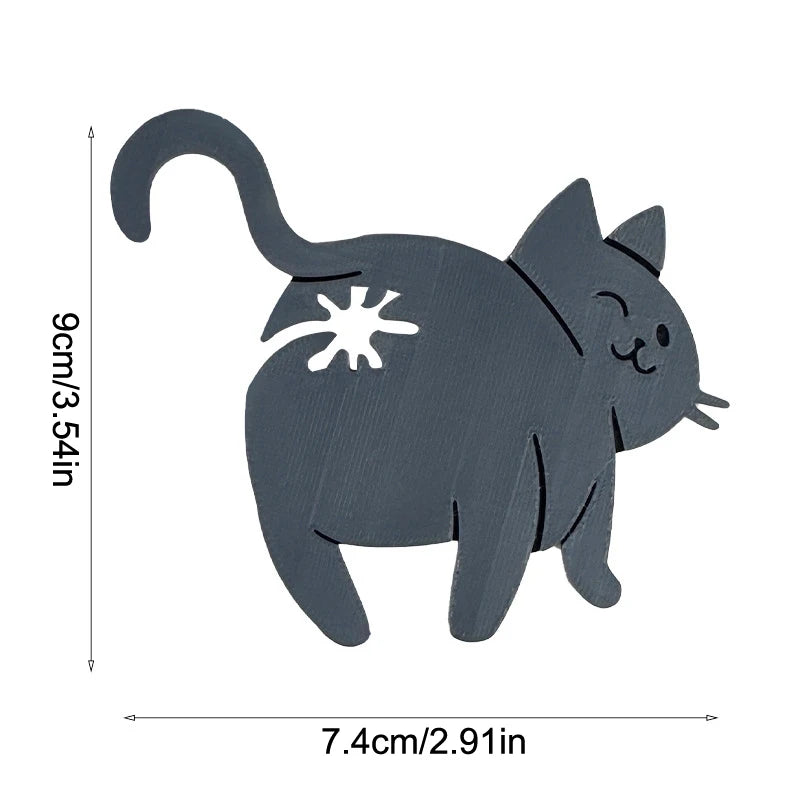 Set of two 3D cat butt bag clips for sealing bread and