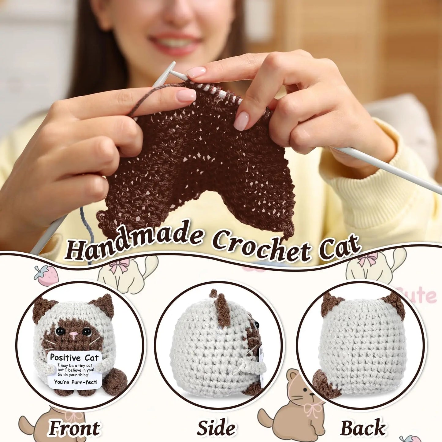 Handmade crocheted cat plush gift for cat lovers