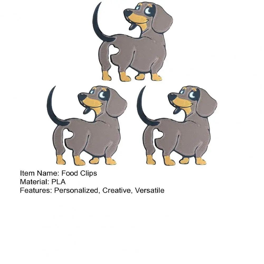 Dachshund dog food clips for kitchen bags