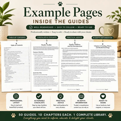 50 Editable Pet Business Client Education Guides