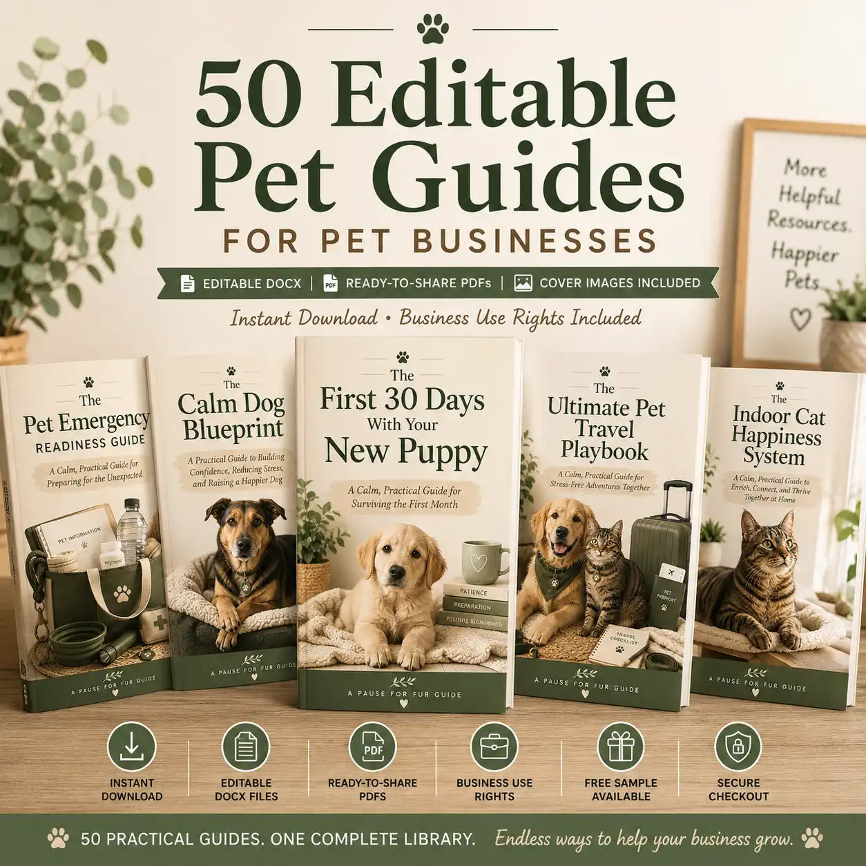 50 Editable Pet Business Client Education Guides
