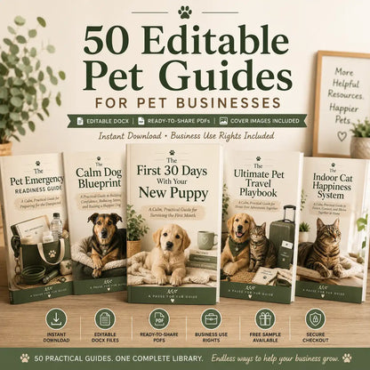 50 Editable Pet Business Client Education Guides