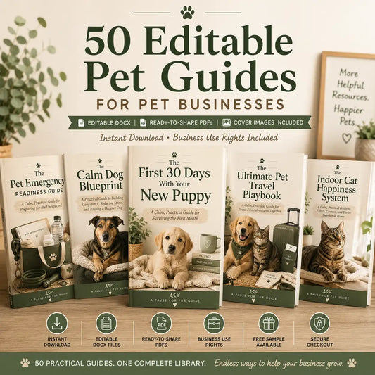 50 Editable Pet Business Client Education Guides